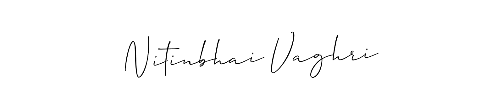 How to make Nitinbhai Vaghri name signature. Use Allison_Script style for creating short signs online. This is the latest handwritten sign. Nitinbhai Vaghri signature style 2 images and pictures png