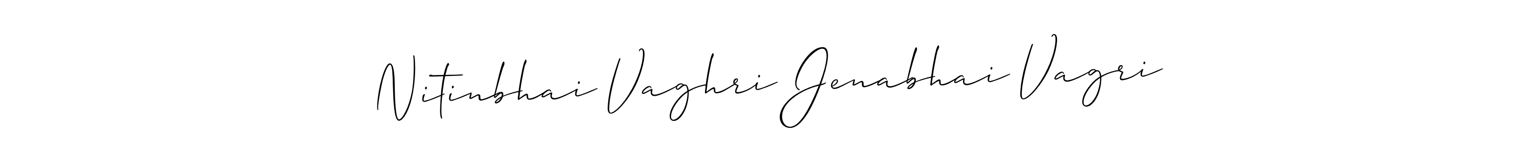 Make a beautiful signature design for name Nitinbhai Vaghri Jenabhai Vagri. With this signature (Allison_Script) style, you can create a handwritten signature for free. Nitinbhai Vaghri Jenabhai Vagri signature style 2 images and pictures png