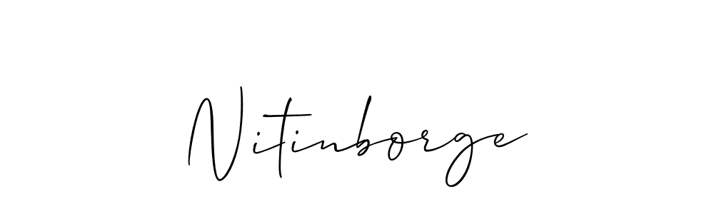 Make a short Nitinborge signature style. Manage your documents anywhere anytime using Allison_Script. Create and add eSignatures, submit forms, share and send files easily. Nitinborge signature style 2 images and pictures png