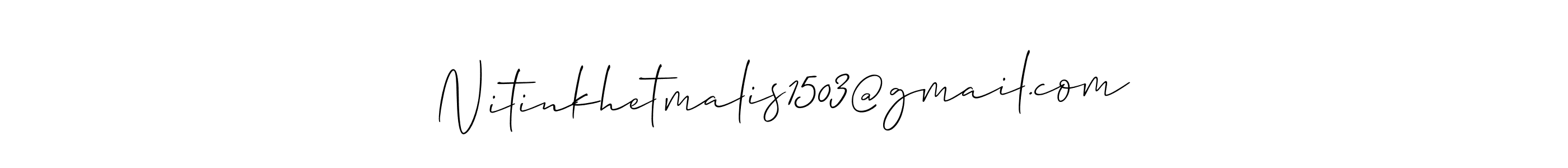 Allison_Script is a professional signature style that is perfect for those who want to add a touch of class to their signature. It is also a great choice for those who want to make their signature more unique. Get Nitinkhetmalis1503@gmail.com name to fancy signature for free. Nitinkhetmalis1503@gmail.com signature style 2 images and pictures png