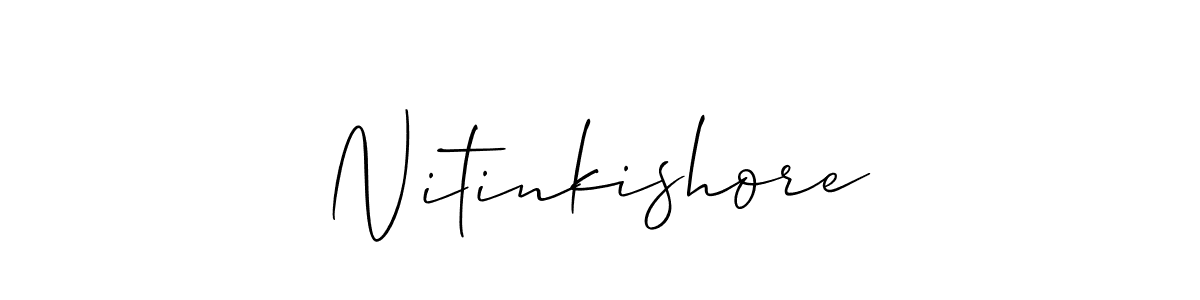 Use a signature maker to create a handwritten signature online. With this signature software, you can design (Allison_Script) your own signature for name Nitinkishore. Nitinkishore signature style 2 images and pictures png