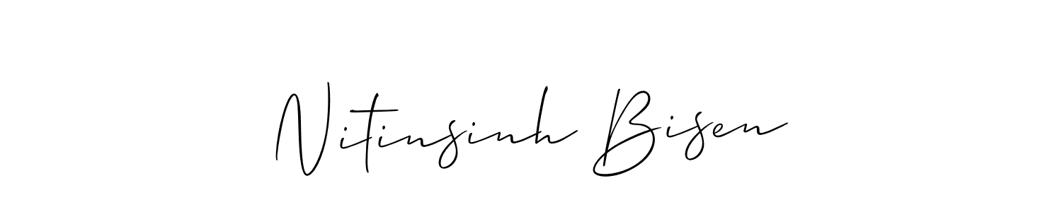 This is the best signature style for the Nitinsinh Bisen name. Also you like these signature font (Allison_Script). Mix name signature. Nitinsinh Bisen signature style 2 images and pictures png