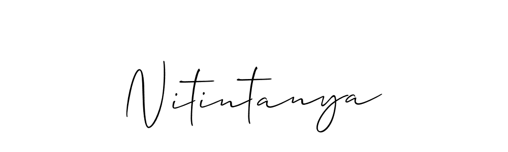 Use a signature maker to create a handwritten signature online. With this signature software, you can design (Allison_Script) your own signature for name Nitintanya. Nitintanya signature style 2 images and pictures png