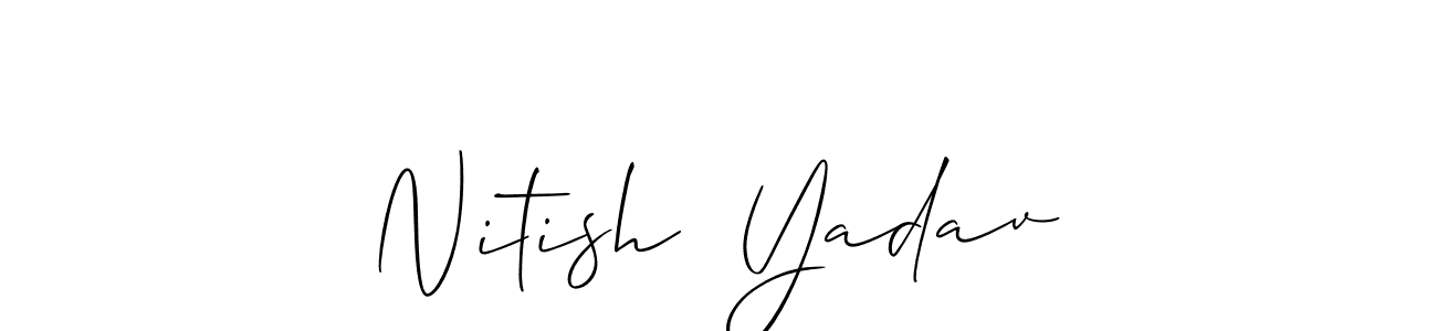 The best way (Allison_Script) to make a short signature is to pick only two or three words in your name. The name Nitish  Yadav include a total of six letters. For converting this name. Nitish  Yadav signature style 2 images and pictures png