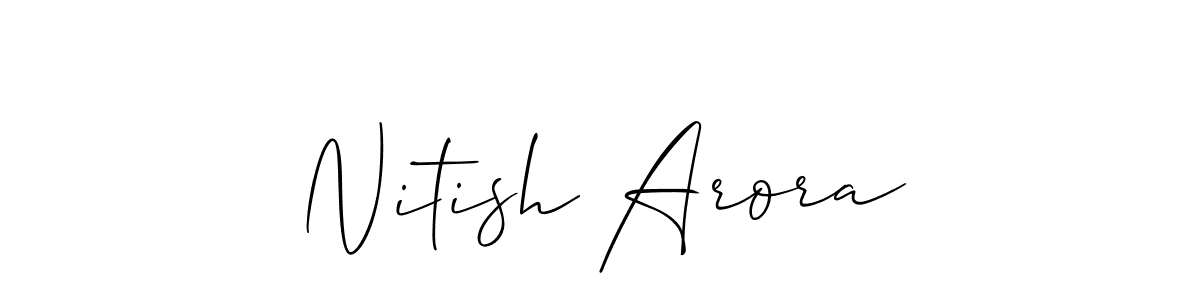 You should practise on your own different ways (Allison_Script) to write your name (Nitish Arora) in signature. don't let someone else do it for you. Nitish Arora signature style 2 images and pictures png