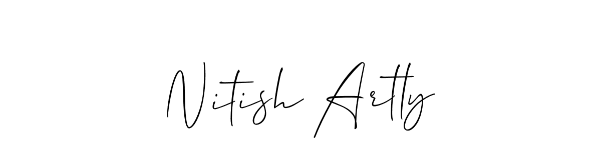 Nitish Artly stylish signature style. Best Handwritten Sign (Allison_Script) for my name. Handwritten Signature Collection Ideas for my name Nitish Artly. Nitish Artly signature style 2 images and pictures png