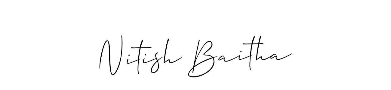 How to Draw Nitish Baitha signature style? Allison_Script is a latest design signature styles for name Nitish Baitha. Nitish Baitha signature style 2 images and pictures png