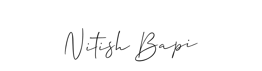Create a beautiful signature design for name Nitish Bapi. With this signature (Allison_Script) fonts, you can make a handwritten signature for free. Nitish Bapi signature style 2 images and pictures png