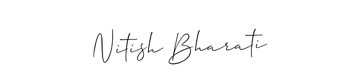 This is the best signature style for the Nitish Bharati name. Also you like these signature font (Allison_Script). Mix name signature. Nitish Bharati signature style 2 images and pictures png