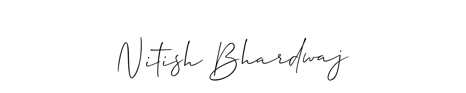 Allison_Script is a professional signature style that is perfect for those who want to add a touch of class to their signature. It is also a great choice for those who want to make their signature more unique. Get Nitish Bhardwaj name to fancy signature for free. Nitish Bhardwaj signature style 2 images and pictures png