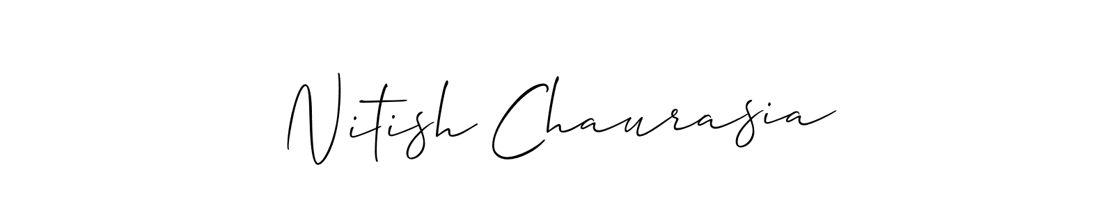 This is the best signature style for the Nitish Chaurasia name. Also you like these signature font (Allison_Script). Mix name signature. Nitish Chaurasia signature style 2 images and pictures png