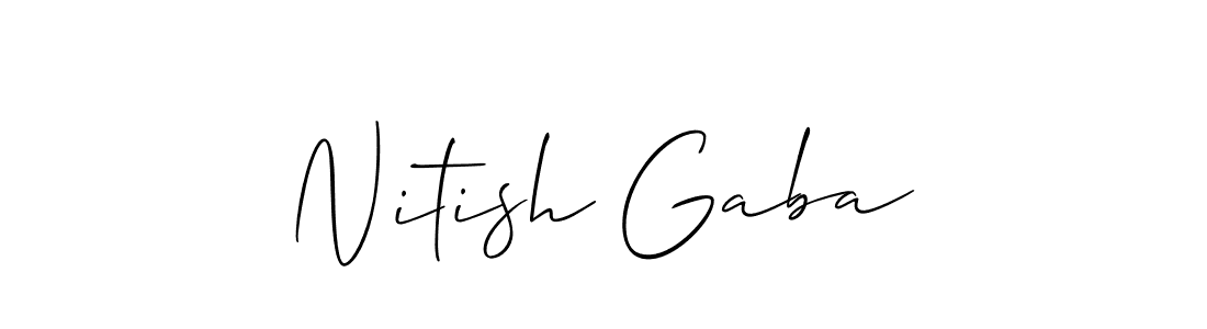 Nitish Gaba stylish signature style. Best Handwritten Sign (Allison_Script) for my name. Handwritten Signature Collection Ideas for my name Nitish Gaba. Nitish Gaba signature style 2 images and pictures png