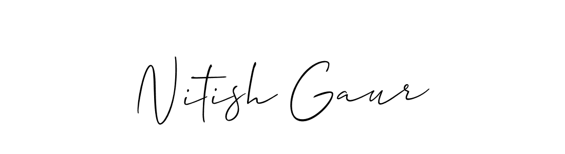 Nitish Gaur stylish signature style. Best Handwritten Sign (Allison_Script) for my name. Handwritten Signature Collection Ideas for my name Nitish Gaur. Nitish Gaur signature style 2 images and pictures png