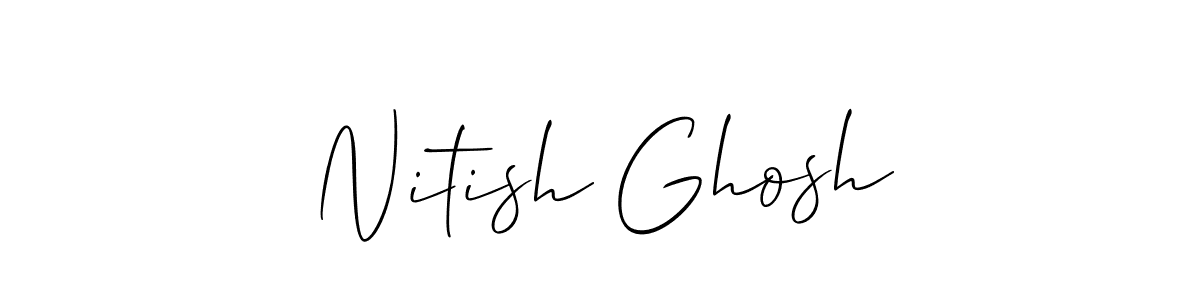 Nitish Ghosh stylish signature style. Best Handwritten Sign (Allison_Script) for my name. Handwritten Signature Collection Ideas for my name Nitish Ghosh. Nitish Ghosh signature style 2 images and pictures png