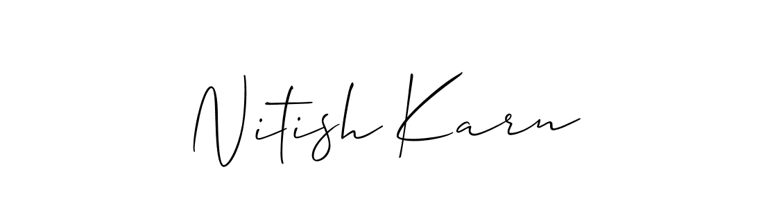 Nitish Karn stylish signature style. Best Handwritten Sign (Allison_Script) for my name. Handwritten Signature Collection Ideas for my name Nitish Karn. Nitish Karn signature style 2 images and pictures png