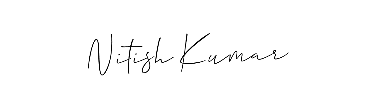 Use a signature maker to create a handwritten signature online. With this signature software, you can design (Allison_Script) your own signature for name Nitish Kumar. Nitish Kumar signature style 2 images and pictures png