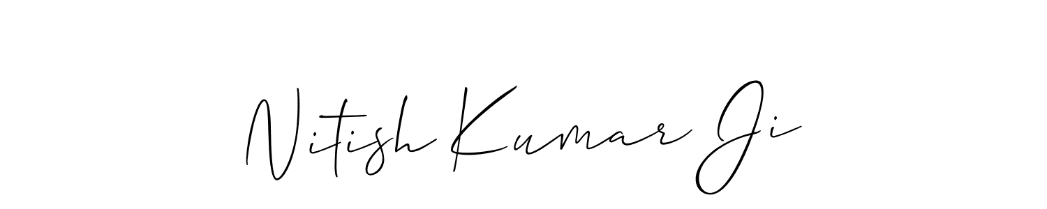 Create a beautiful signature design for name Nitish Kumar Ji. With this signature (Allison_Script) fonts, you can make a handwritten signature for free. Nitish Kumar Ji signature style 2 images and pictures png