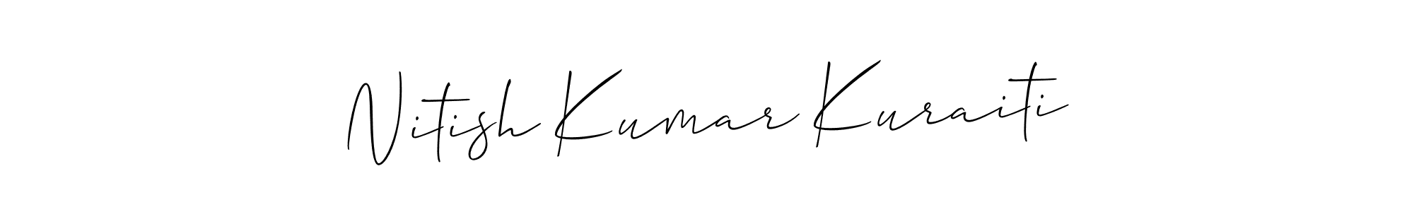 Use a signature maker to create a handwritten signature online. With this signature software, you can design (Allison_Script) your own signature for name Nitish Kumar Kuraiti. Nitish Kumar Kuraiti signature style 2 images and pictures png