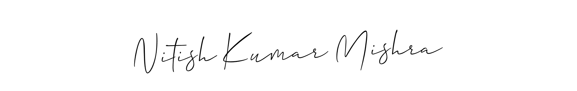 The best way (Allison_Script) to make a short signature is to pick only two or three words in your name. The name Nitish Kumar Mishra include a total of six letters. For converting this name. Nitish Kumar Mishra signature style 2 images and pictures png