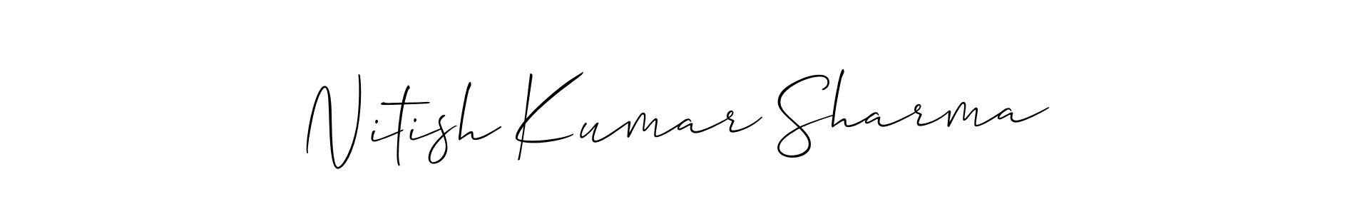 Also we have Nitish Kumar Sharma name is the best signature style. Create professional handwritten signature collection using Allison_Script autograph style. Nitish Kumar Sharma signature style 2 images and pictures png