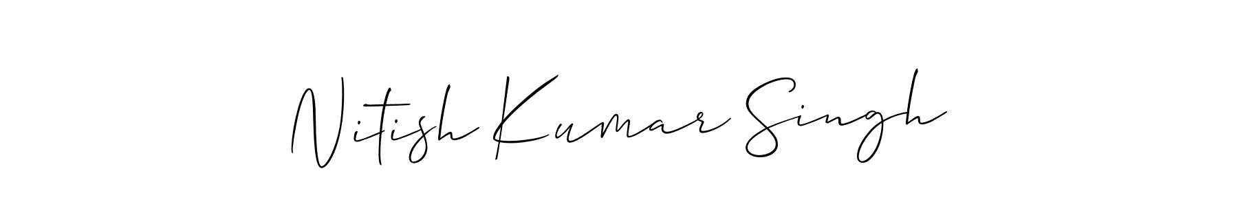 if you are searching for the best signature style for your name Nitish Kumar Singh. so please give up your signature search. here we have designed multiple signature styles  using Allison_Script. Nitish Kumar Singh signature style 2 images and pictures png