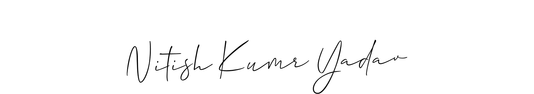 Make a beautiful signature design for name Nitish Kumr Yadav. With this signature (Allison_Script) style, you can create a handwritten signature for free. Nitish Kumr Yadav signature style 2 images and pictures png