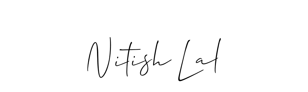 You should practise on your own different ways (Allison_Script) to write your name (Nitish Lal) in signature. don't let someone else do it for you. Nitish Lal signature style 2 images and pictures png