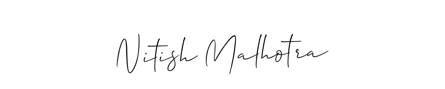 How to make Nitish Malhotra signature? Allison_Script is a professional autograph style. Create handwritten signature for Nitish Malhotra name. Nitish Malhotra signature style 2 images and pictures png