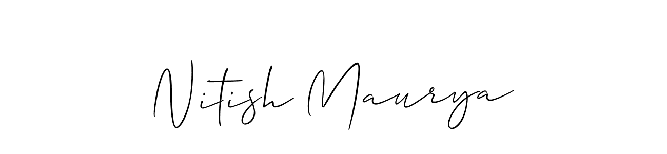 Also You can easily find your signature by using the search form. We will create Nitish Maurya name handwritten signature images for you free of cost using Allison_Script sign style. Nitish Maurya signature style 2 images and pictures png