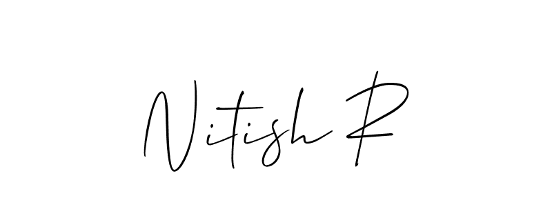 Allison_Script is a professional signature style that is perfect for those who want to add a touch of class to their signature. It is also a great choice for those who want to make their signature more unique. Get Nitish R name to fancy signature for free. Nitish R signature style 2 images and pictures png