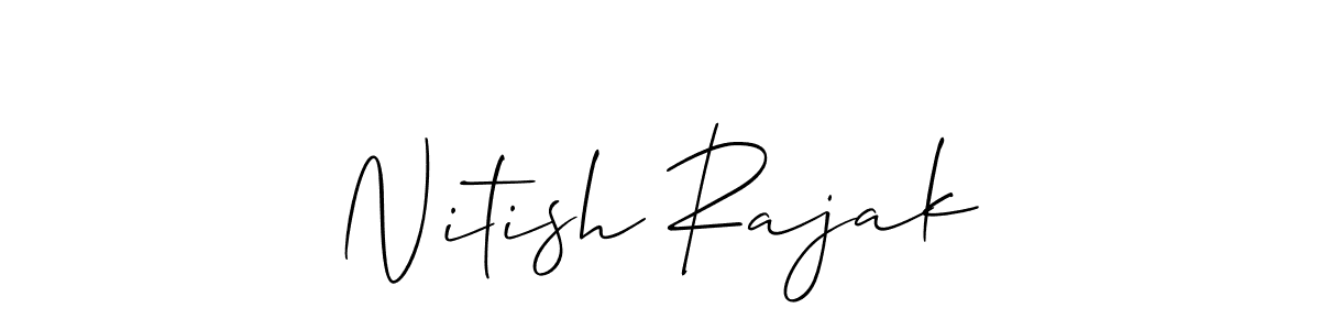 Use a signature maker to create a handwritten signature online. With this signature software, you can design (Allison_Script) your own signature for name Nitish Rajak. Nitish Rajak signature style 2 images and pictures png