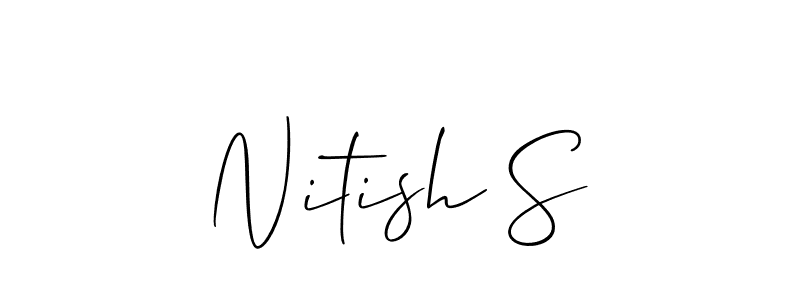 Also we have Nitish S name is the best signature style. Create professional handwritten signature collection using Allison_Script autograph style. Nitish S signature style 2 images and pictures png