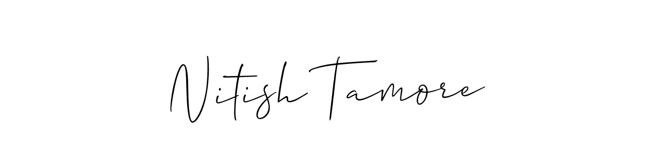 You can use this online signature creator to create a handwritten signature for the name Nitish Tamore. This is the best online autograph maker. Nitish Tamore signature style 2 images and pictures png