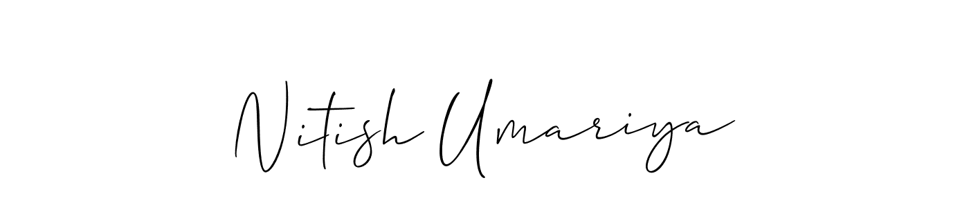 This is the best signature style for the Nitish Umariya name. Also you like these signature font (Allison_Script). Mix name signature. Nitish Umariya signature style 2 images and pictures png