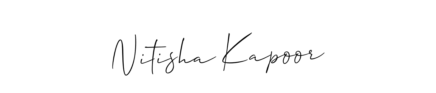 It looks lik you need a new signature style for name Nitisha Kapoor. Design unique handwritten (Allison_Script) signature with our free signature maker in just a few clicks. Nitisha Kapoor signature style 2 images and pictures png