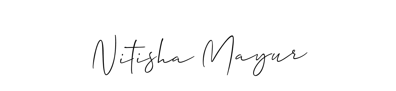 This is the best signature style for the Nitisha Mayur name. Also you like these signature font (Allison_Script). Mix name signature. Nitisha Mayur signature style 2 images and pictures png