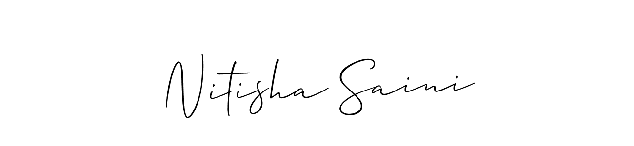 Check out images of Autograph of Nitisha Saini name. Actor Nitisha Saini Signature Style. Allison_Script is a professional sign style online. Nitisha Saini signature style 2 images and pictures png