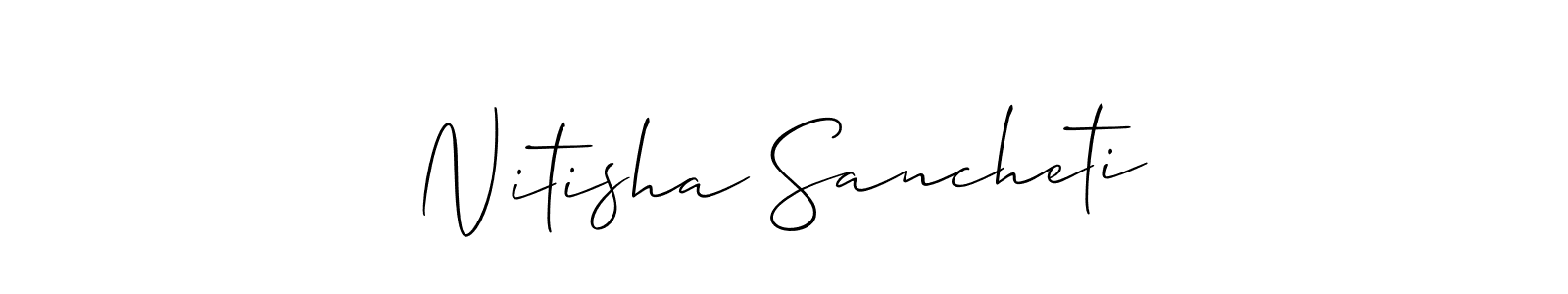 Use a signature maker to create a handwritten signature online. With this signature software, you can design (Allison_Script) your own signature for name Nitisha Sancheti. Nitisha Sancheti signature style 2 images and pictures png