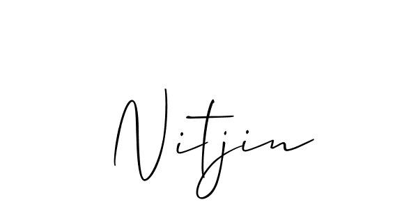 Allison_Script is a professional signature style that is perfect for those who want to add a touch of class to their signature. It is also a great choice for those who want to make their signature more unique. Get Nitjin name to fancy signature for free. Nitjin signature style 2 images and pictures png