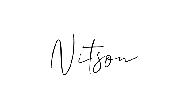 The best way (Allison_Script) to make a short signature is to pick only two or three words in your name. The name Nitson include a total of six letters. For converting this name. Nitson signature style 2 images and pictures png