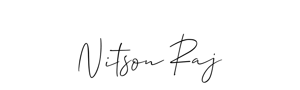 Allison_Script is a professional signature style that is perfect for those who want to add a touch of class to their signature. It is also a great choice for those who want to make their signature more unique. Get Nitson Raj name to fancy signature for free. Nitson Raj signature style 2 images and pictures png