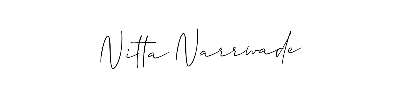 This is the best signature style for the Nitta Narrwade name. Also you like these signature font (Allison_Script). Mix name signature. Nitta Narrwade signature style 2 images and pictures png