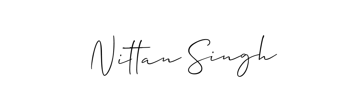 The best way (Allison_Script) to make a short signature is to pick only two or three words in your name. The name Nittan Singh include a total of six letters. For converting this name. Nittan Singh signature style 2 images and pictures png