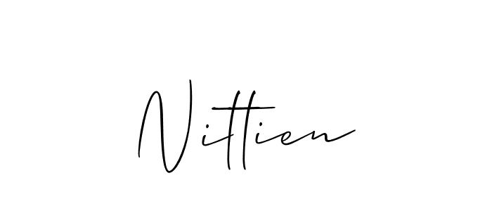 Create a beautiful signature design for name Nittien. With this signature (Allison_Script) fonts, you can make a handwritten signature for free. Nittien signature style 2 images and pictures png