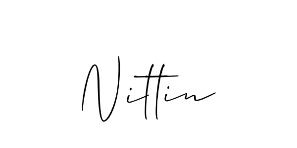 Use a signature maker to create a handwritten signature online. With this signature software, you can design (Allison_Script) your own signature for name Nittin. Nittin signature style 2 images and pictures png