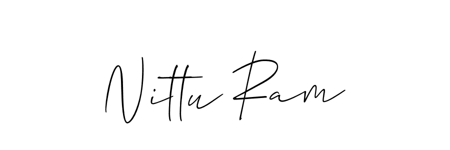 Nittu Ram stylish signature style. Best Handwritten Sign (Allison_Script) for my name. Handwritten Signature Collection Ideas for my name Nittu Ram. Nittu Ram signature style 2 images and pictures png