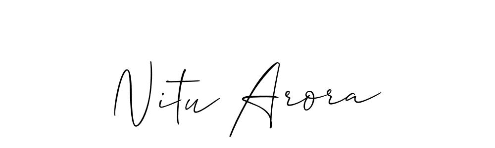 Nitu Arora stylish signature style. Best Handwritten Sign (Allison_Script) for my name. Handwritten Signature Collection Ideas for my name Nitu Arora. Nitu Arora signature style 2 images and pictures png