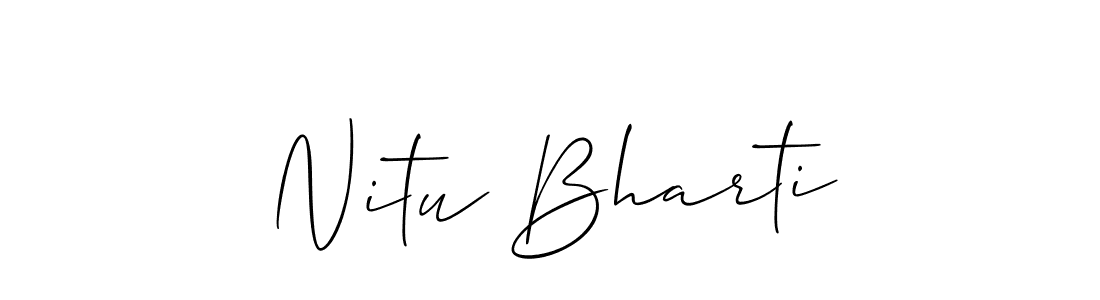This is the best signature style for the Nitu Bharti name. Also you like these signature font (Allison_Script). Mix name signature. Nitu Bharti signature style 2 images and pictures png