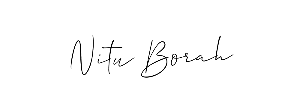 It looks lik you need a new signature style for name Nitu Borah. Design unique handwritten (Allison_Script) signature with our free signature maker in just a few clicks. Nitu Borah signature style 2 images and pictures png