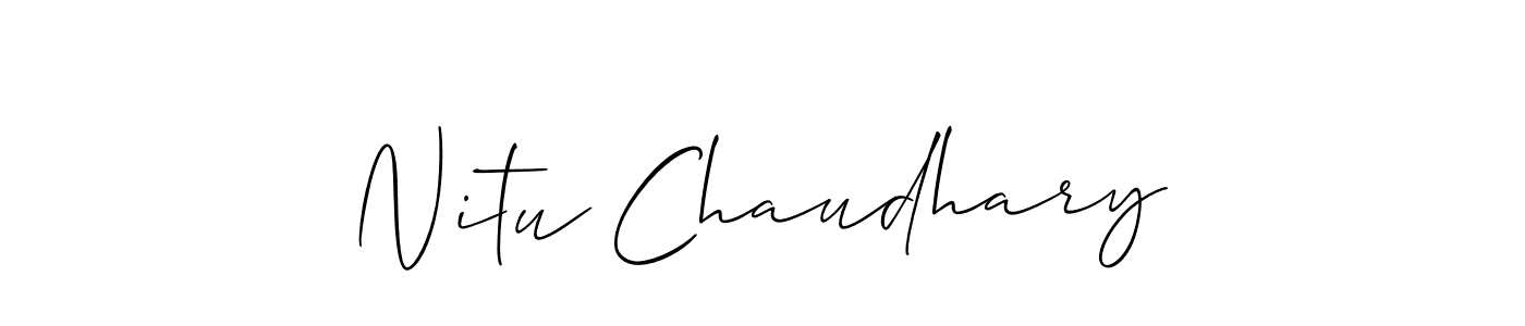 Create a beautiful signature design for name Nitu Chaudhary. With this signature (Allison_Script) fonts, you can make a handwritten signature for free. Nitu Chaudhary signature style 2 images and pictures png